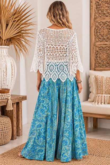 Wanderlust Boho Flow Pants – Aqua Blue