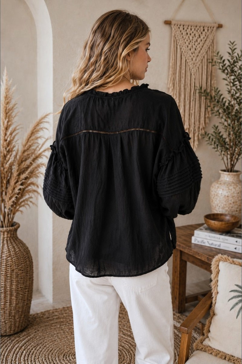 Nomad Black Boho Blouse