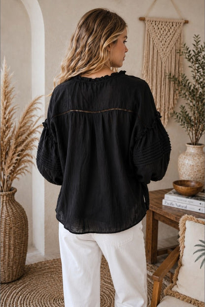 Nomad Black Boho Blouse