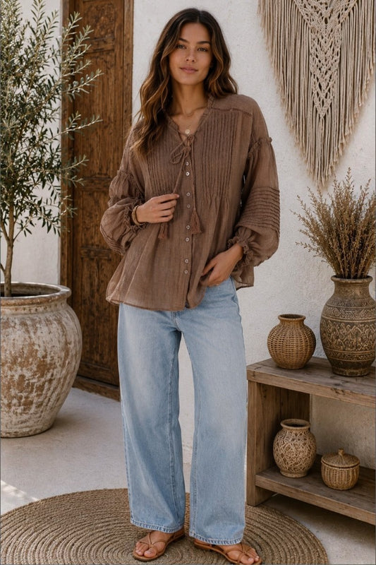 Nomad Chocolate Boho Blouse