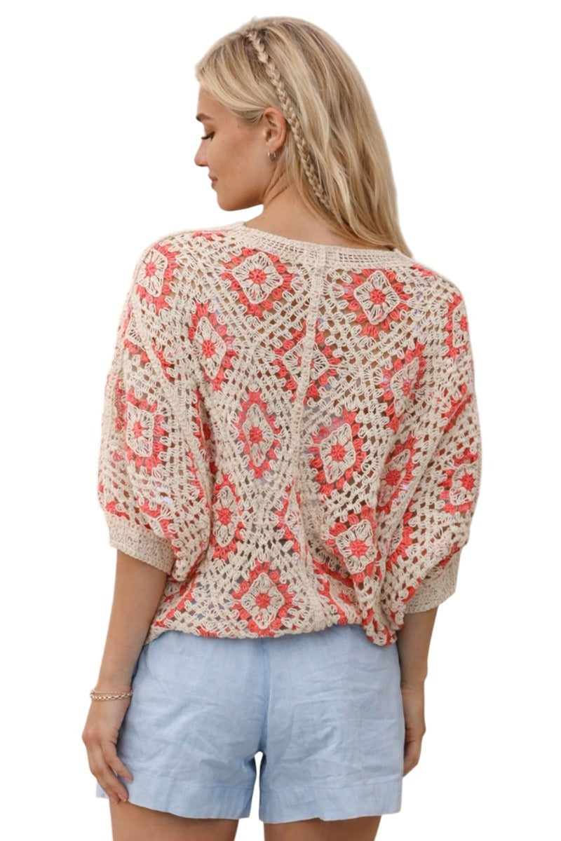 Pink Drift Crochet Cardi
