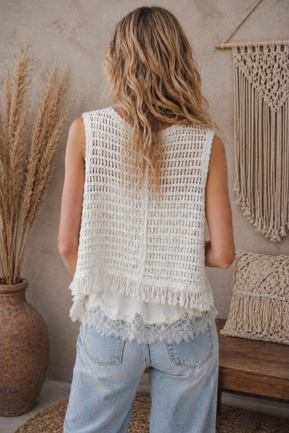 Woodstock Wanderer Cotton Vest White