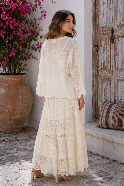 Ivory Heirloom Lace Skirt