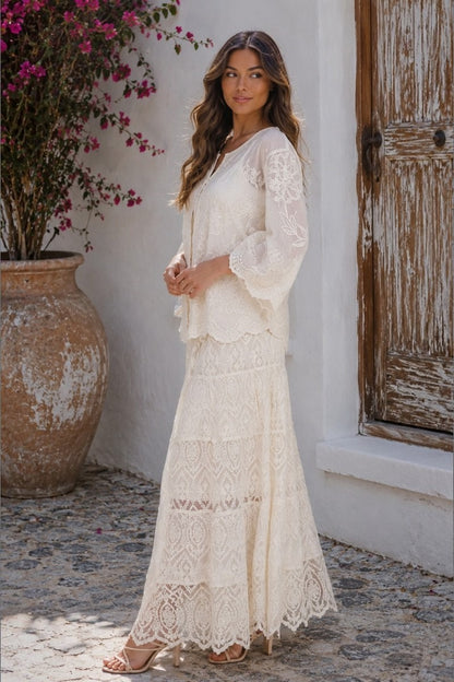 Ivory Heirloom Lace Skirt