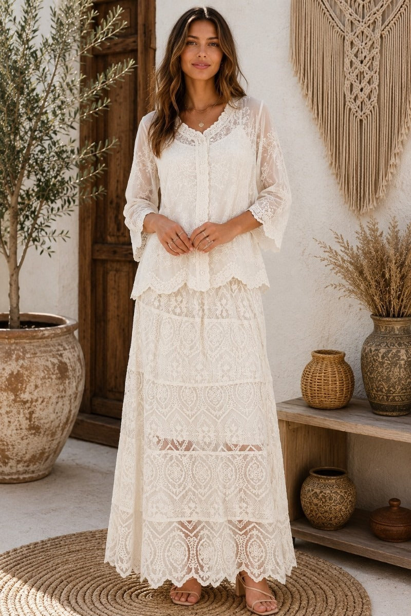 Ivory Heirloom Lace Skirt