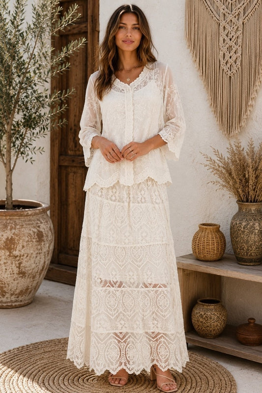 Ivory Heirloom Lace Skirt