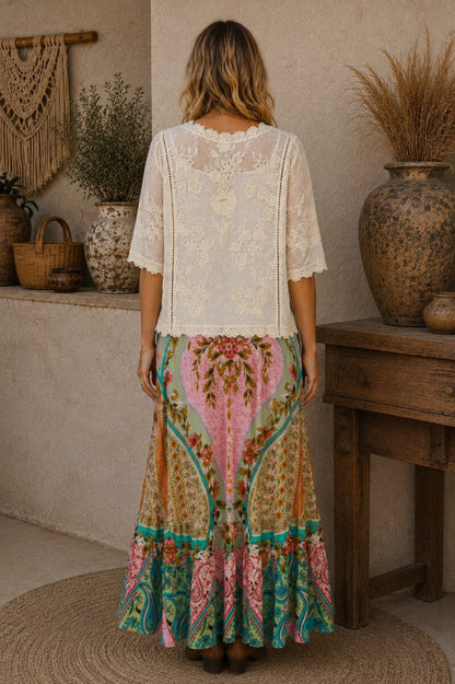 Gypsy Soul Cotton Lace Top Ivory