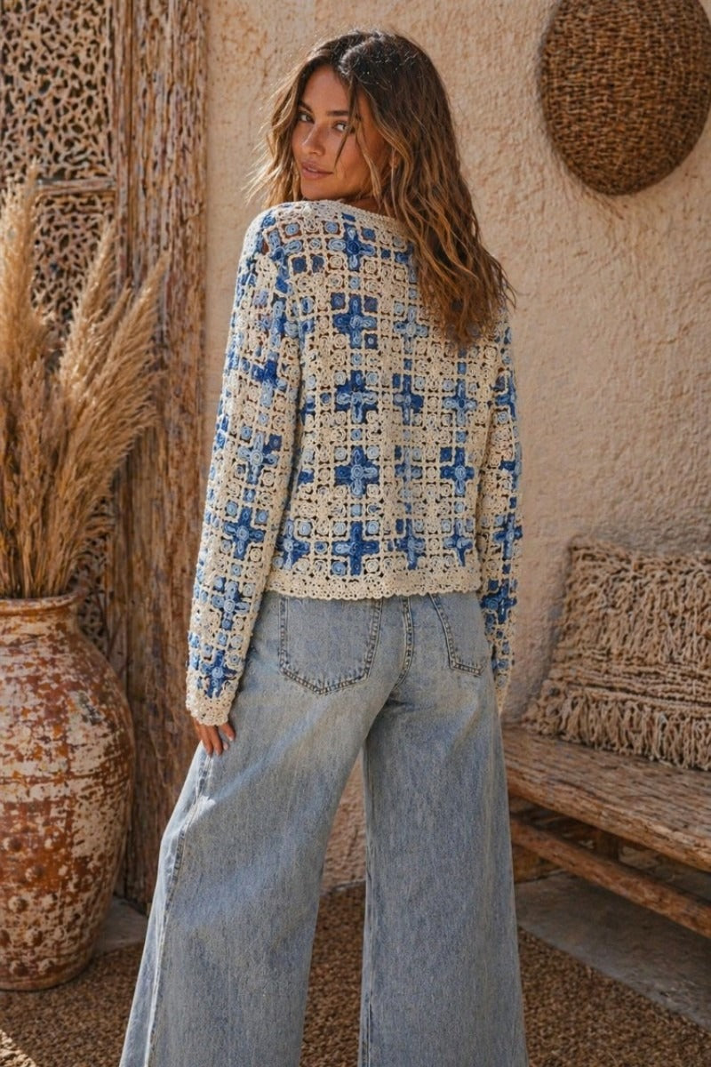 Coastal Blue Crochet Top