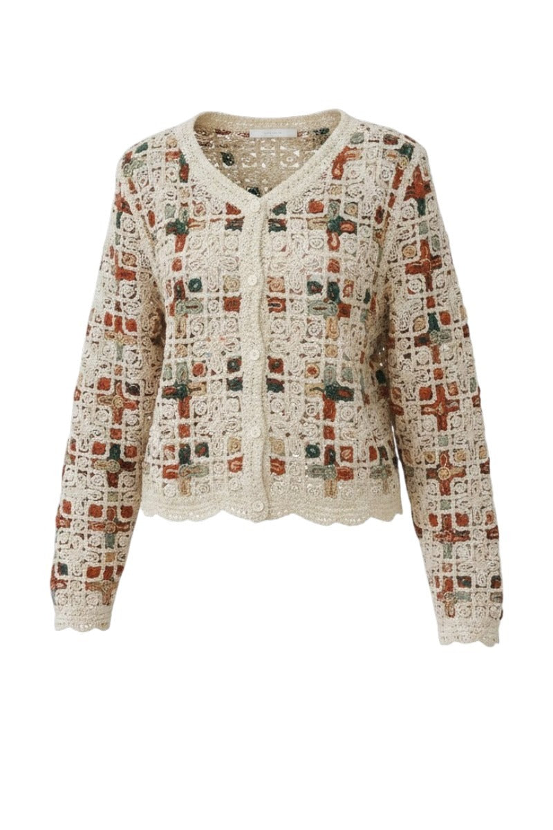 Earth Mosaic Crochet Top