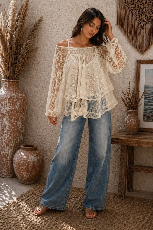 Ivory Whisper Lace Blouse
