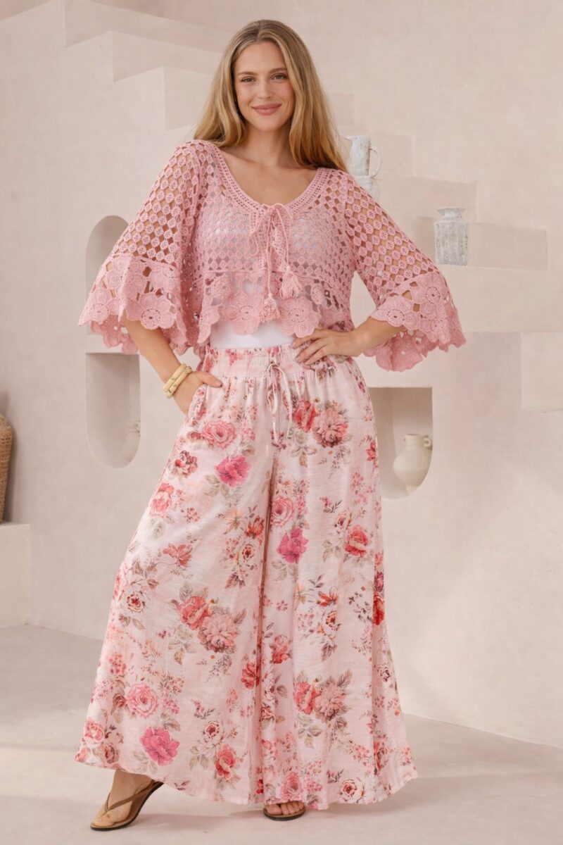 Blush Blossom Palazzo Pants