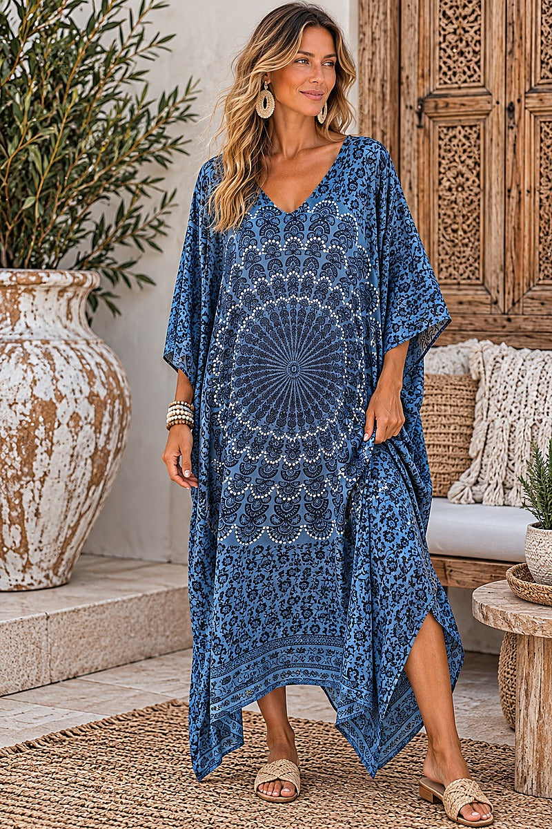 Sahara Soul Hand Beaded Kaftan Midnight Blue