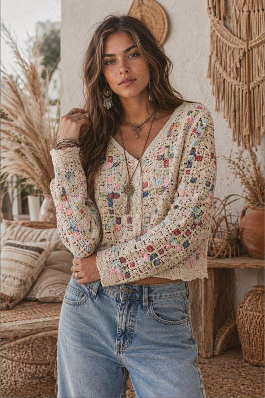 Wildflower Mosaic Crochet Top