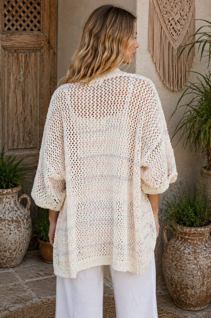 Blush Lilac Whisper Crochet Cardi