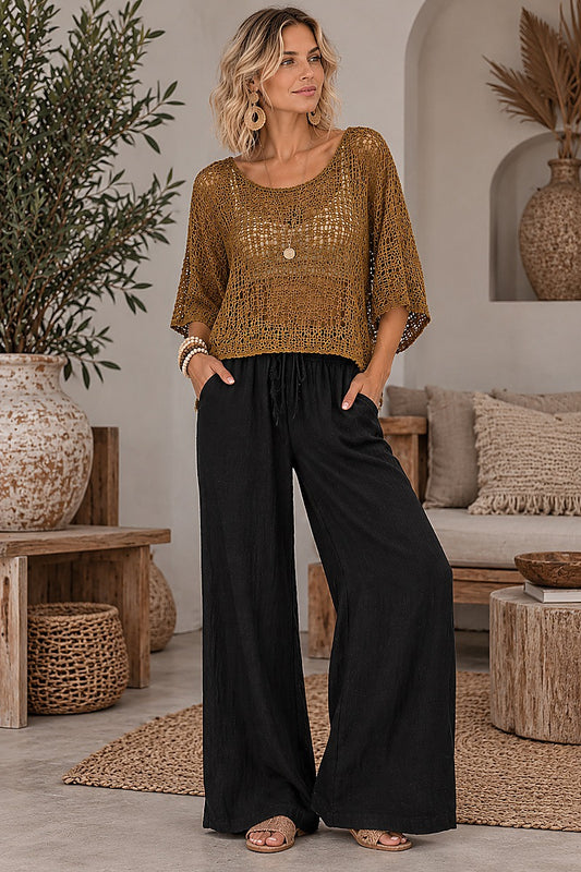 Earthweave Knit Top Mustard