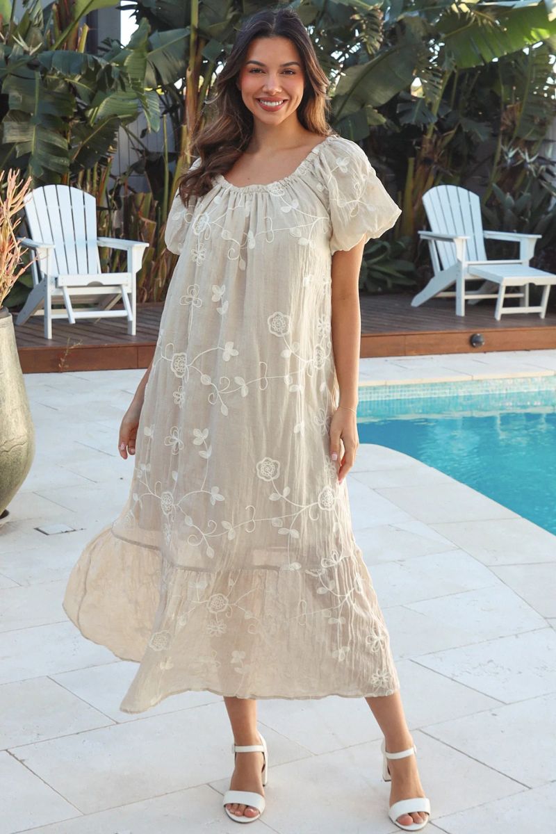 Desert Bloom Dress Natural