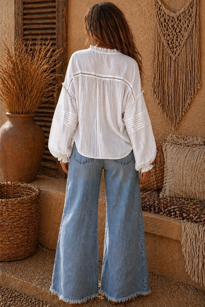 Nomad White Boho Blouse