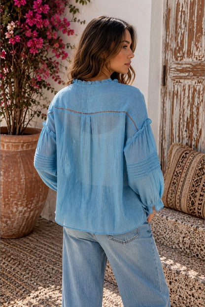 Nomad Coastal Blue Boho Blouse