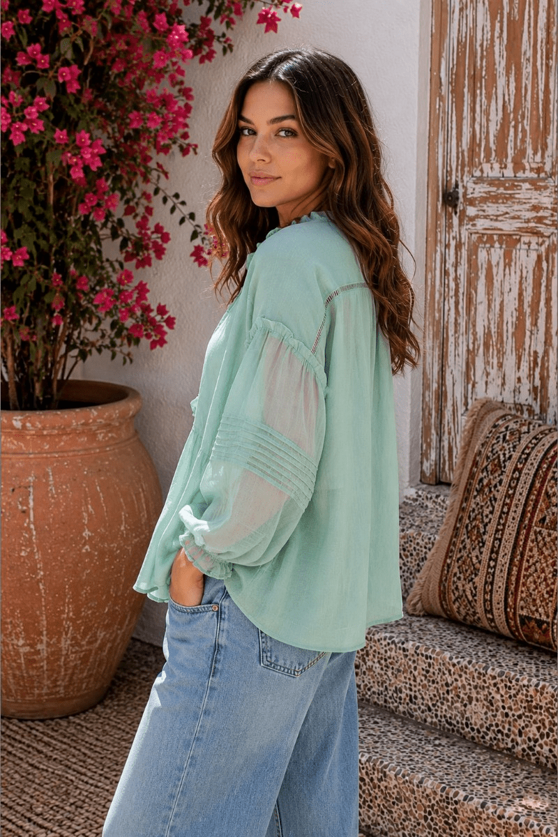 Nomad Seafoam Boho Blouse