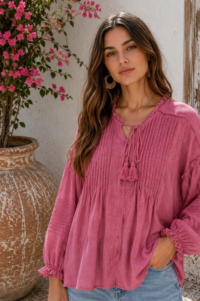 Nomad Fushia Boho Blouse