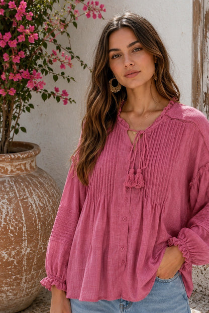 Nomad Fushia Boho Blouse