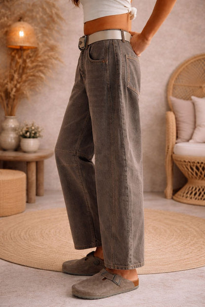 Byron Barrel Jeans Charcoal