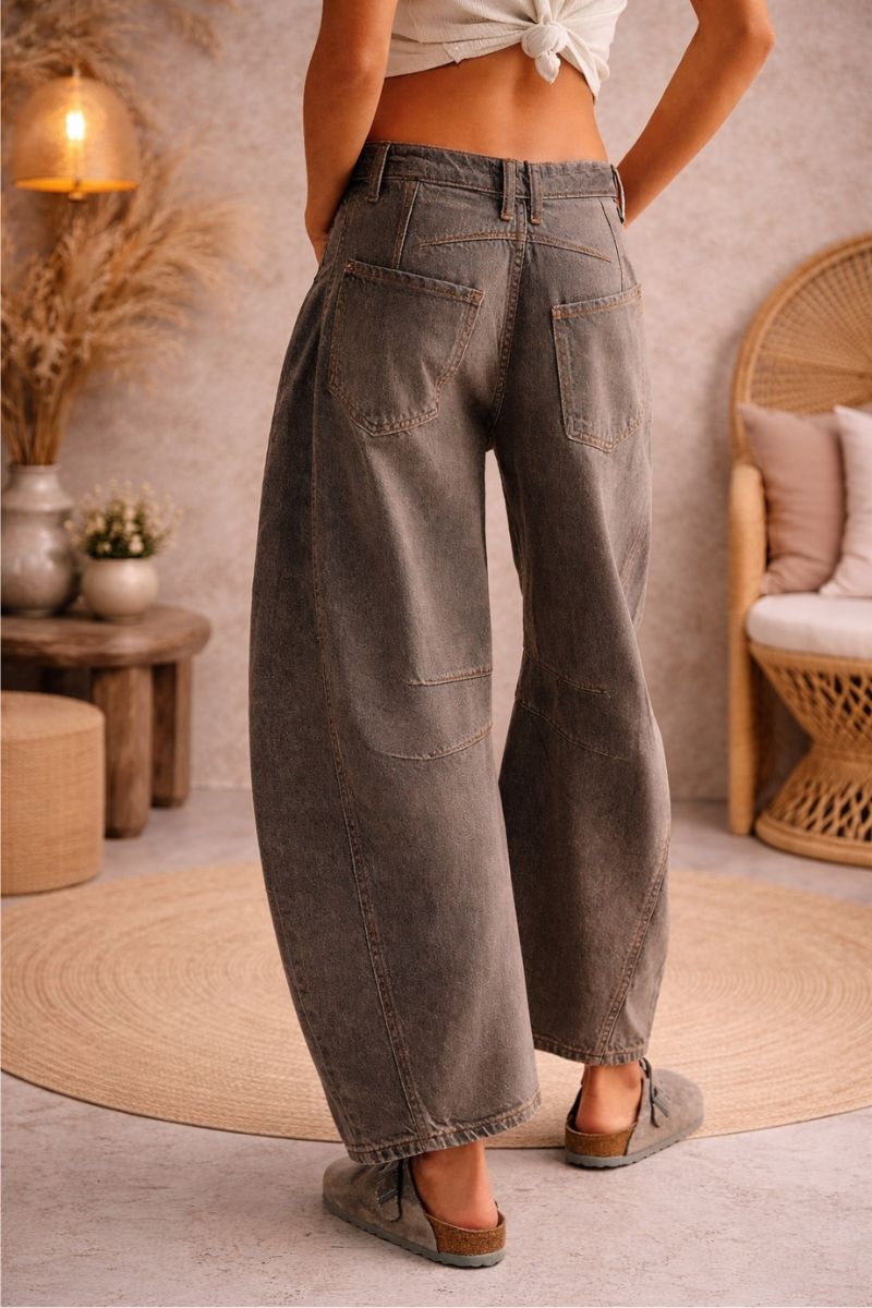Byron Barrel Jeans Charcoal