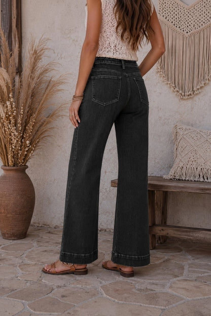 Midnight Wanderer Stretch Wide Leg Jeans