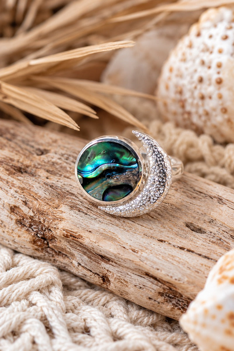 Ocean Moon Silver Plated Ring