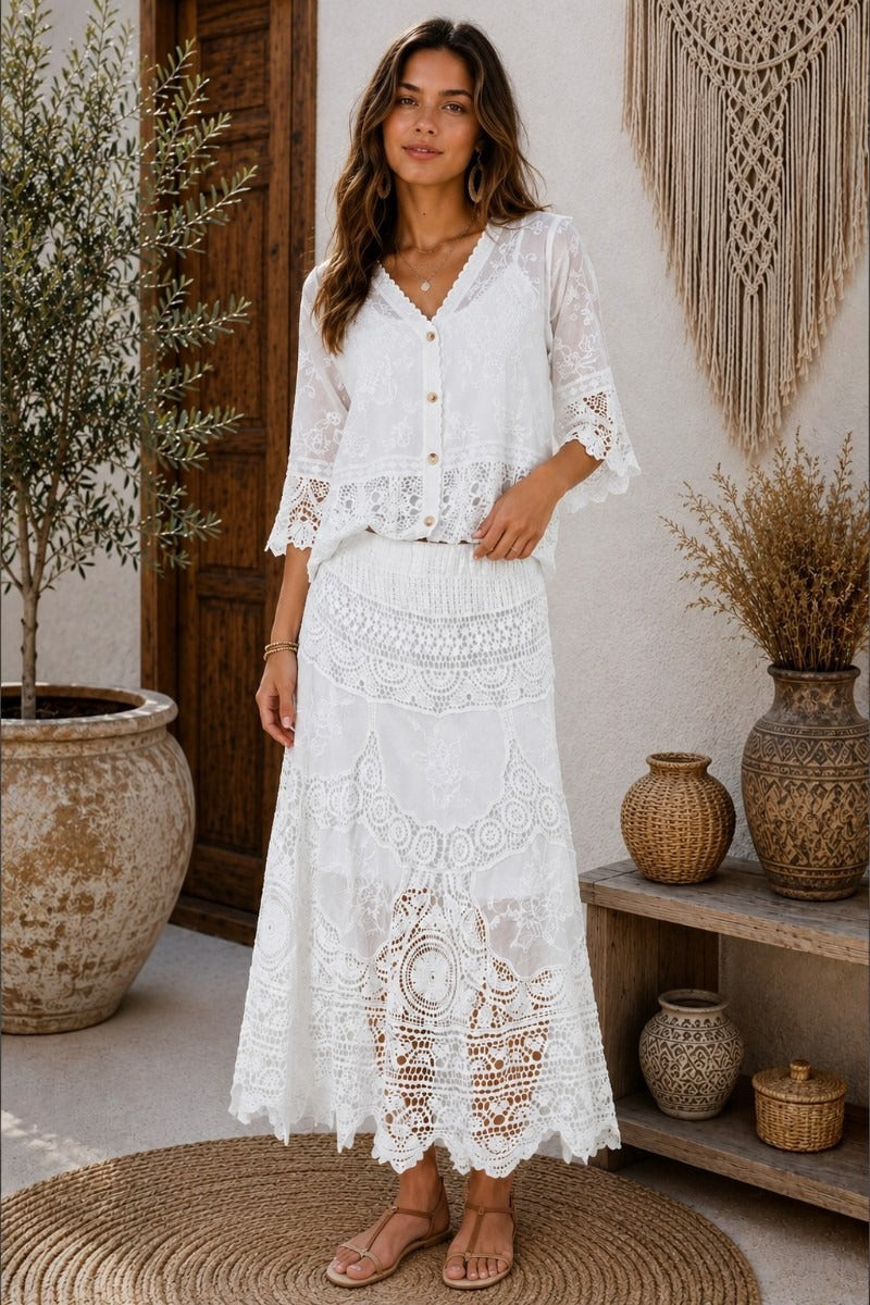 White Heirloom Lace Skirt