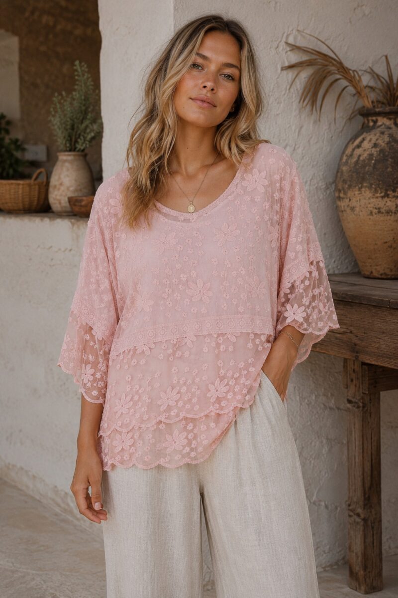 Blush Wildflower Lace Top