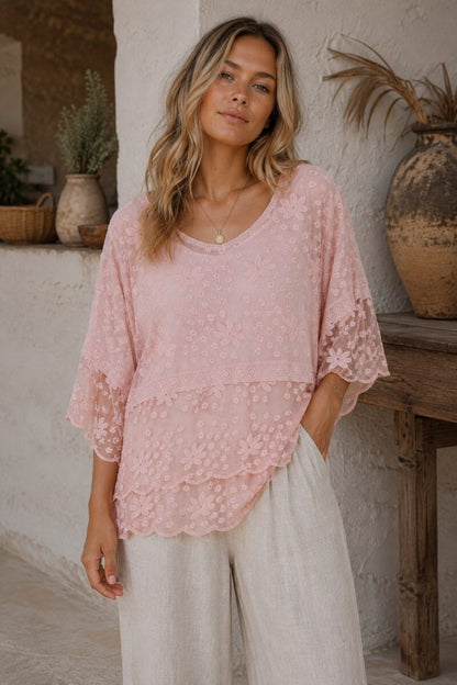 Blush Wildflower Lace Top