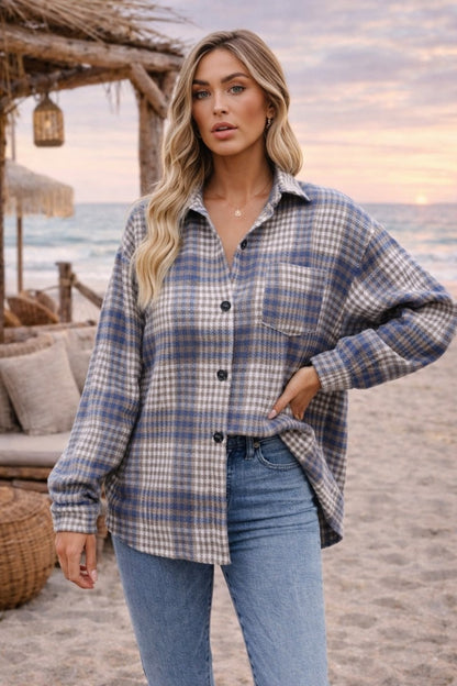 Seren Coast Shacket Blue