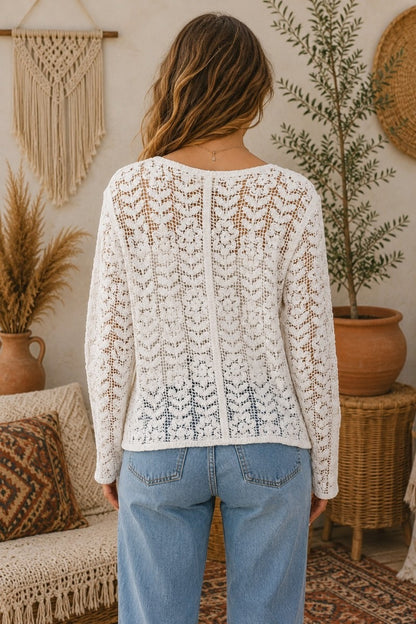 Woodstock Moonflower Lace Top White