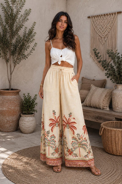 Sedona Palm Palazzo Pants
