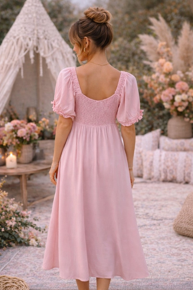 Blush Haven Midi Dress