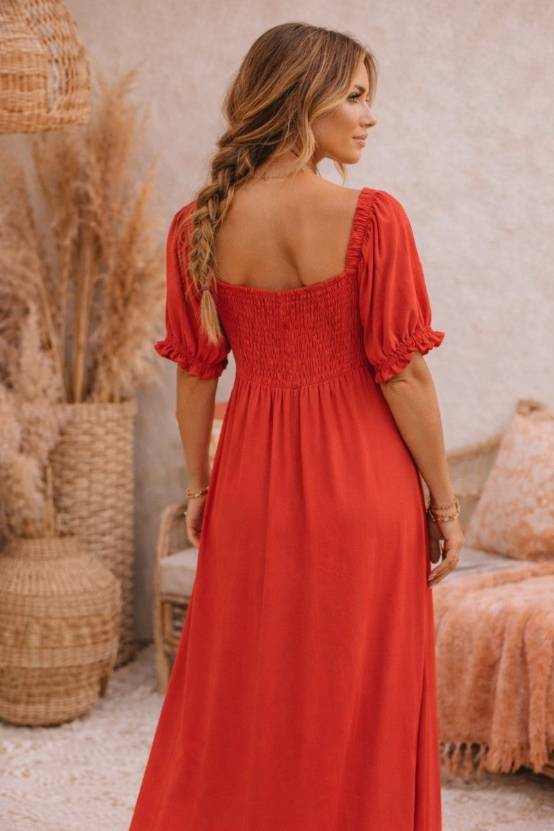 Tangarine Haven Midi Dress