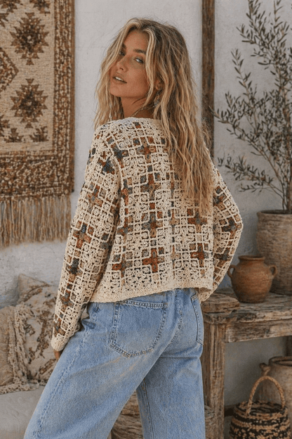 Earth Mosaic Crochet Top
