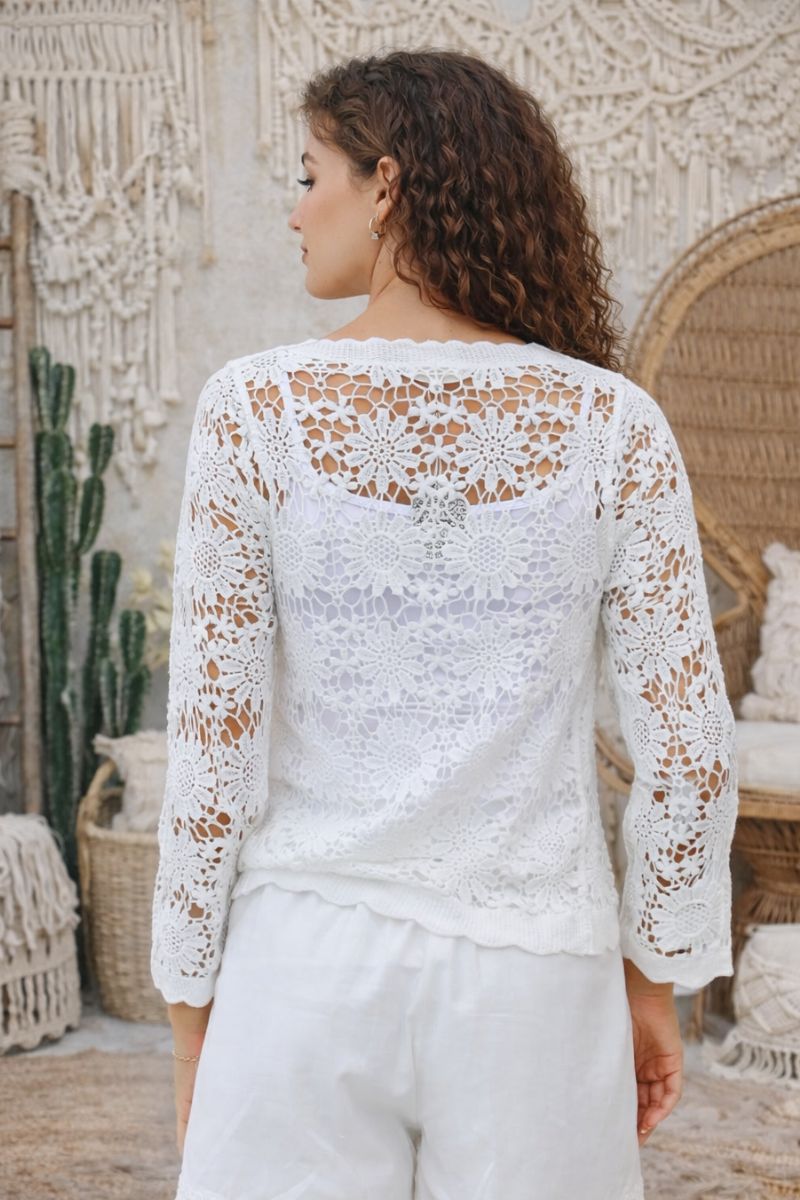 White Meadow Crochet Top