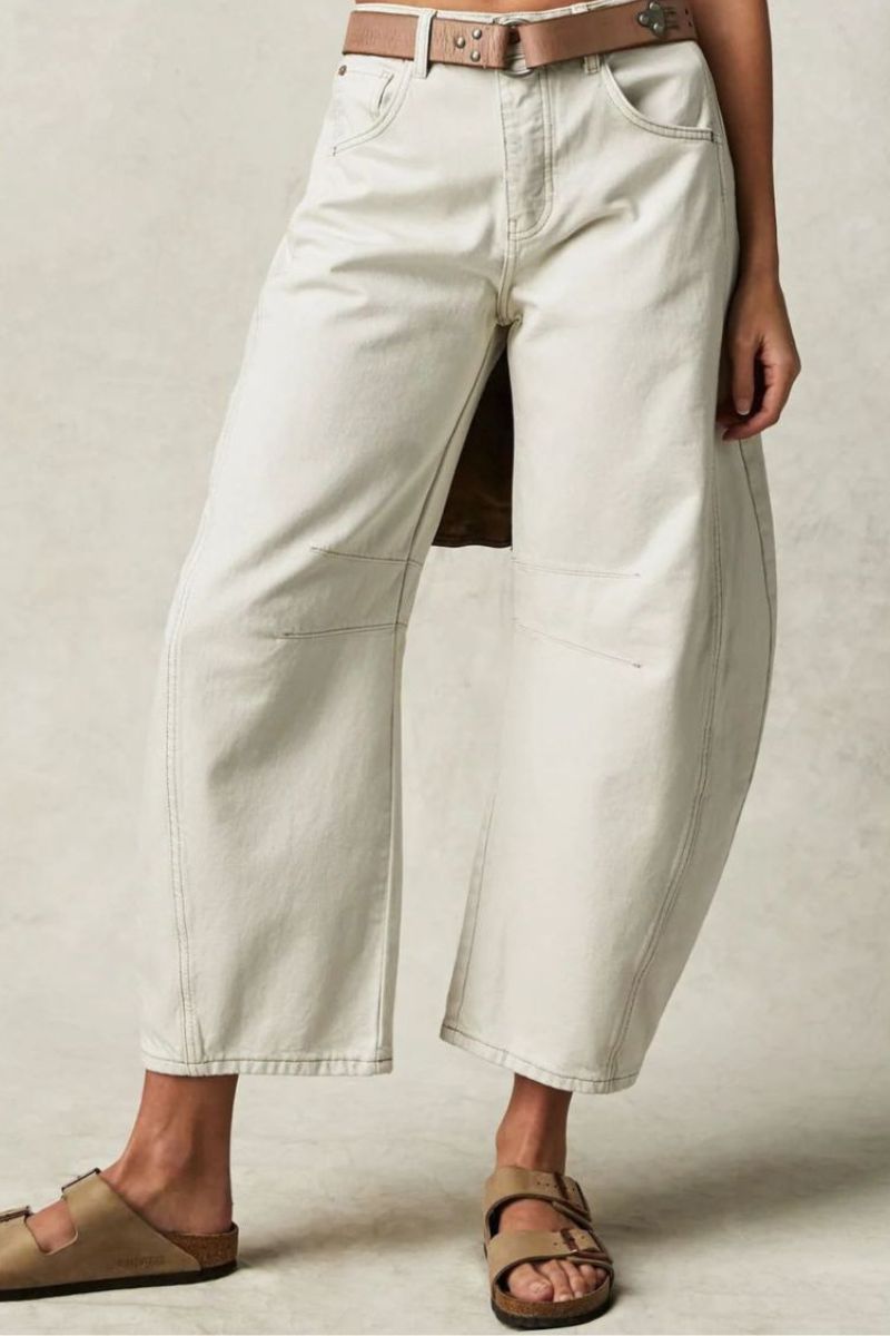Byron Barrel Jeans White