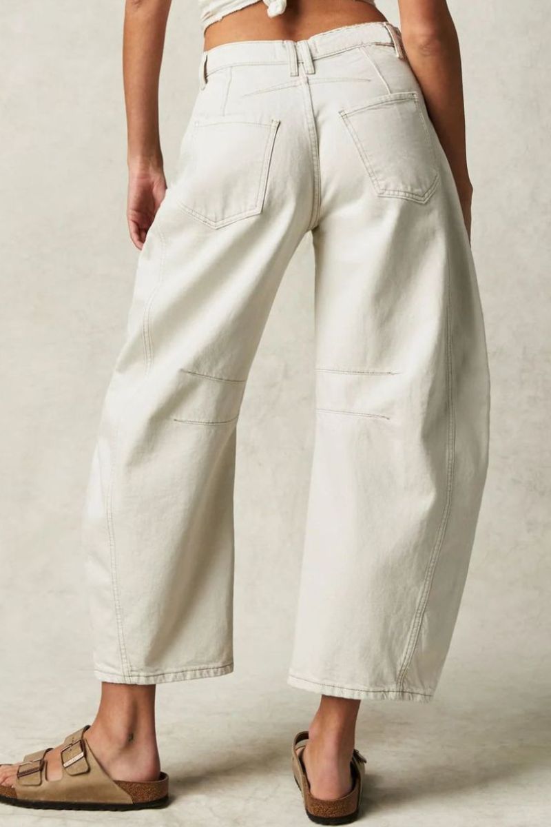 Byron Barrel Jeans White