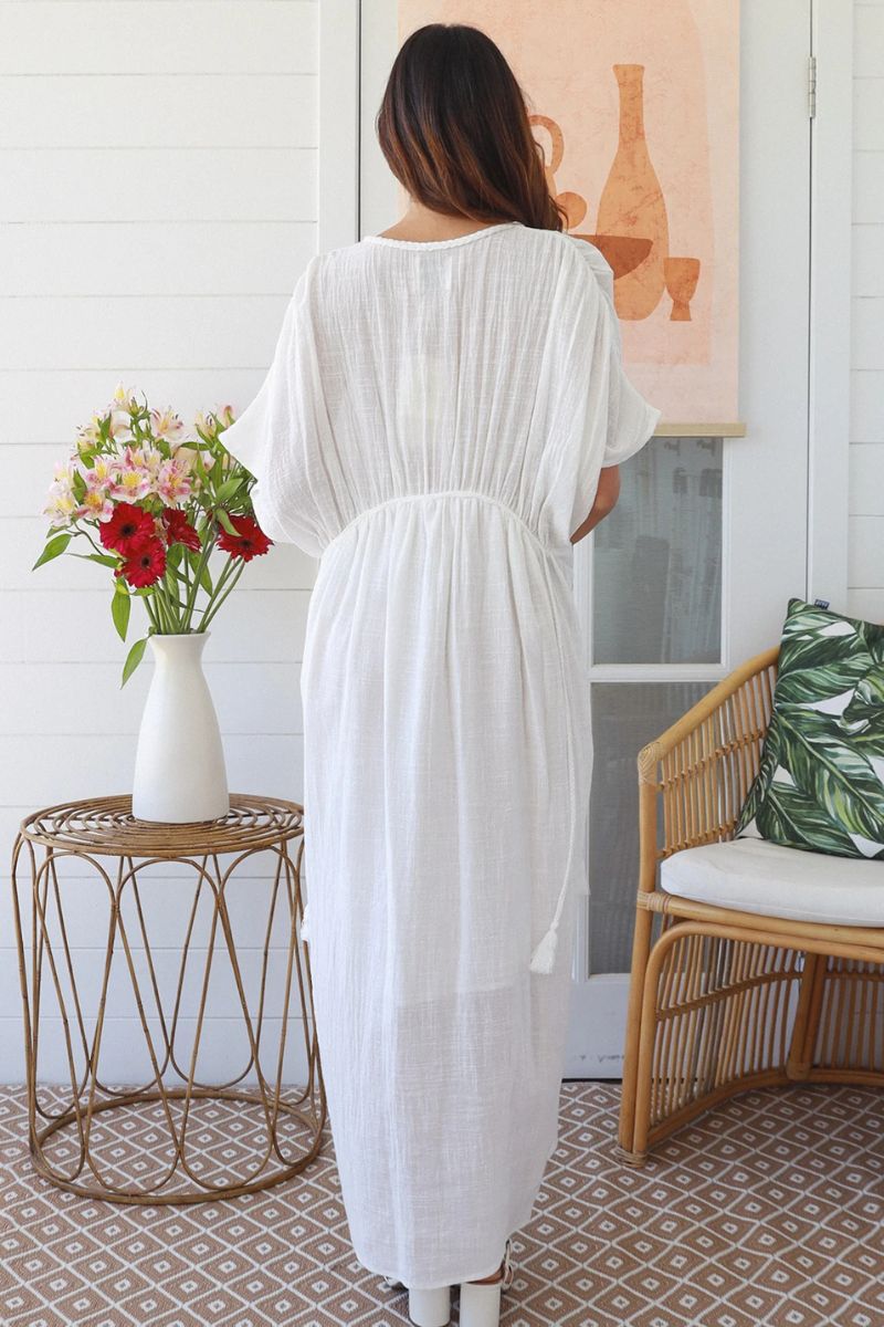 Boho Resort Maxi Dress White