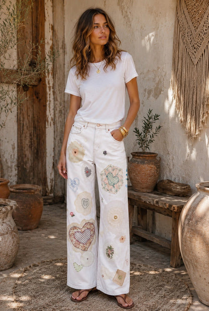 Wild Heart Patchwork Jeans