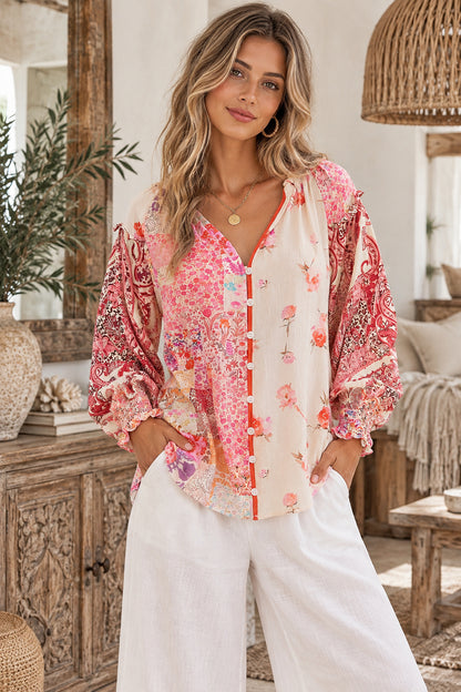 Wild Rosé Boho Blouse