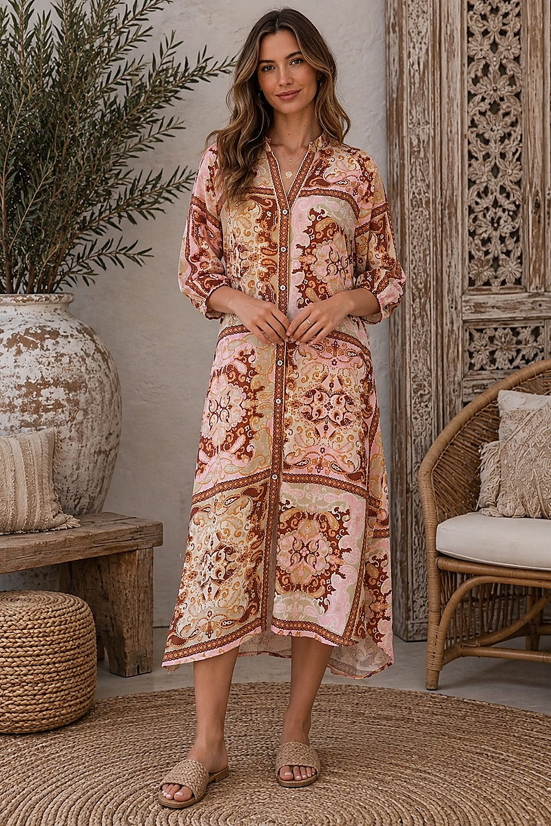Wanderlust Paisley Shirt Dress