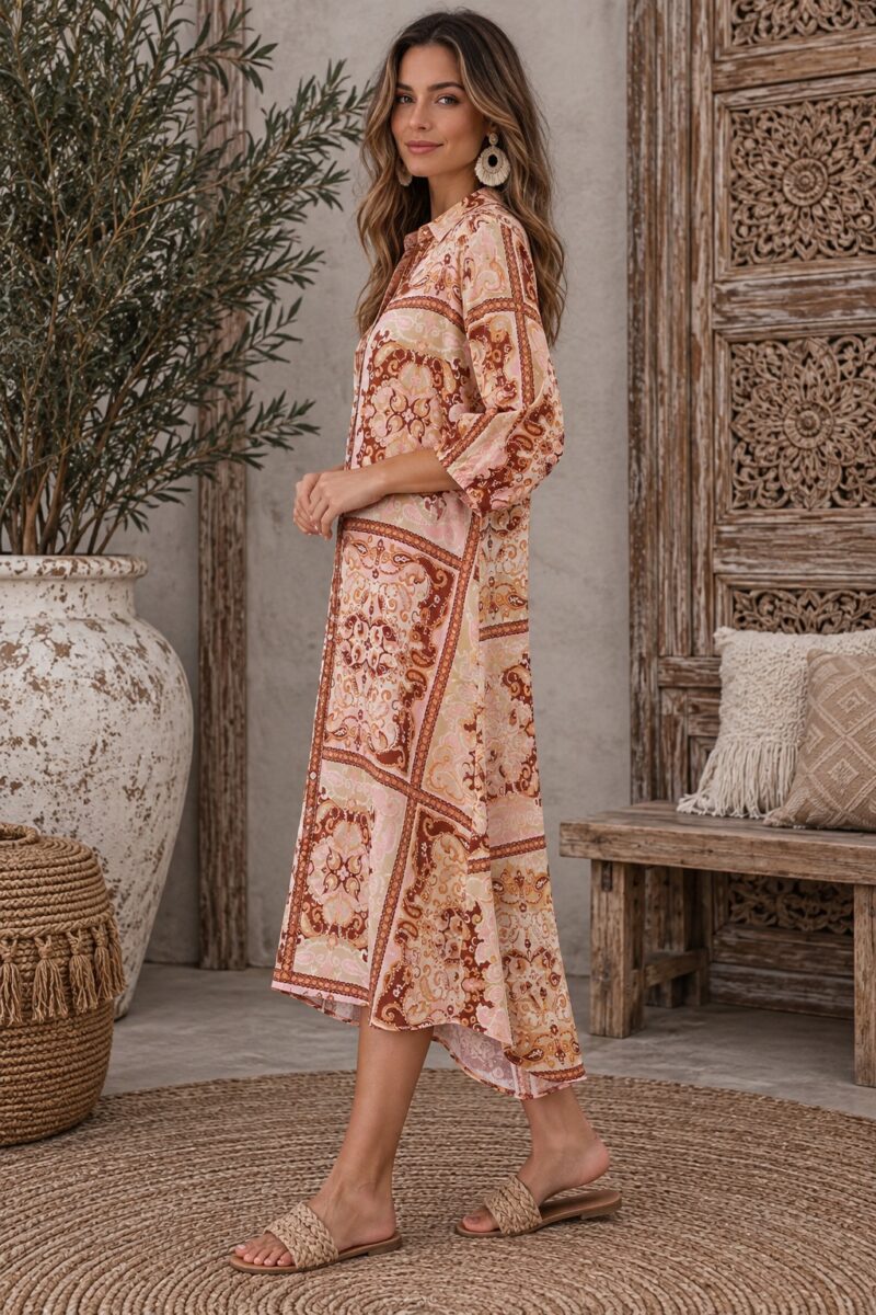 Wanderlust Paisley Shirt Dress