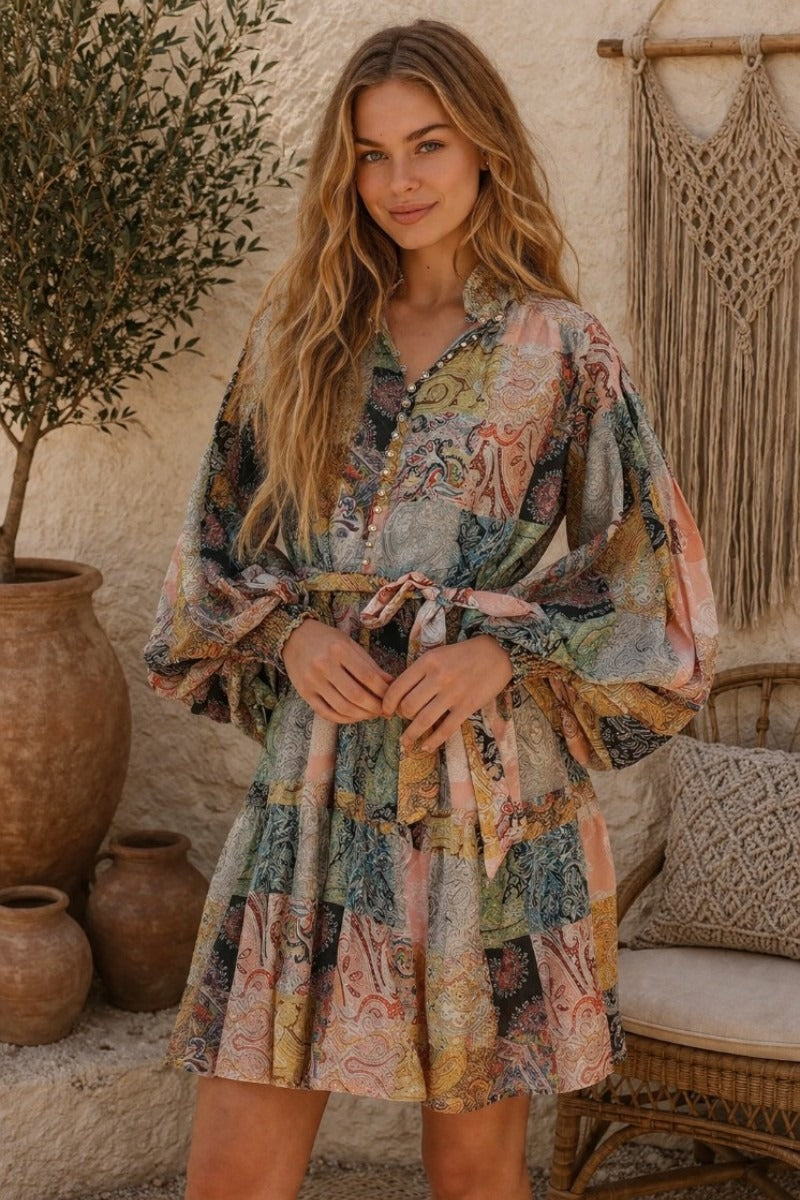 Wanderlust Patch Mini Dress