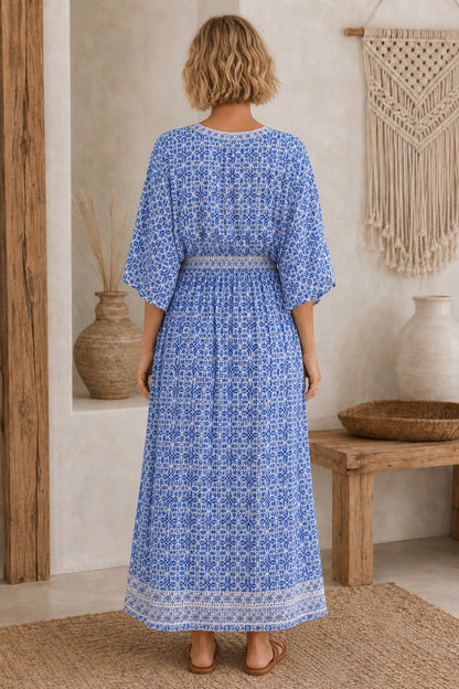 Santorini Skies Maxi Dress