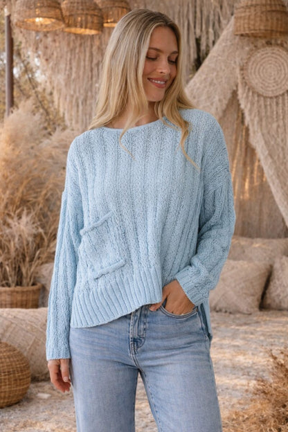 Soft Blue Drift Knit