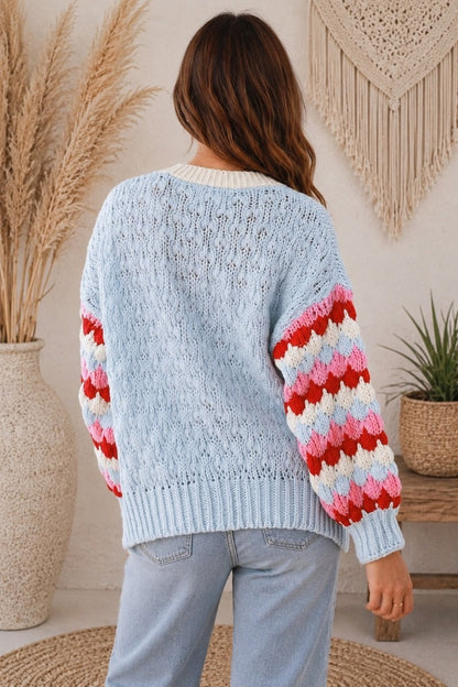 Raspberry Twist Knit Cardi